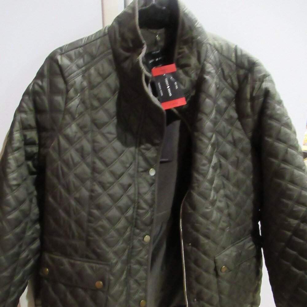 Lucky brand new nwt modern olive quilted jacket coat xxl